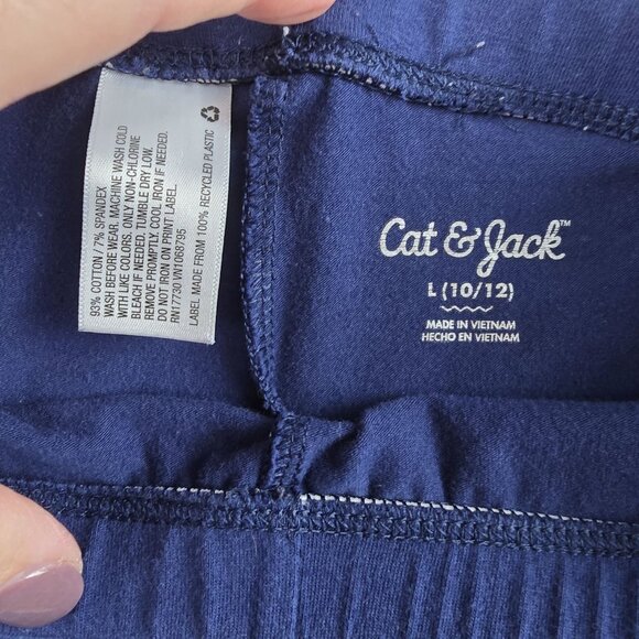 Cat & Jack Girls Navy Blue Leggings L 10/12 Cotton Blend - Picture 3 of 5
